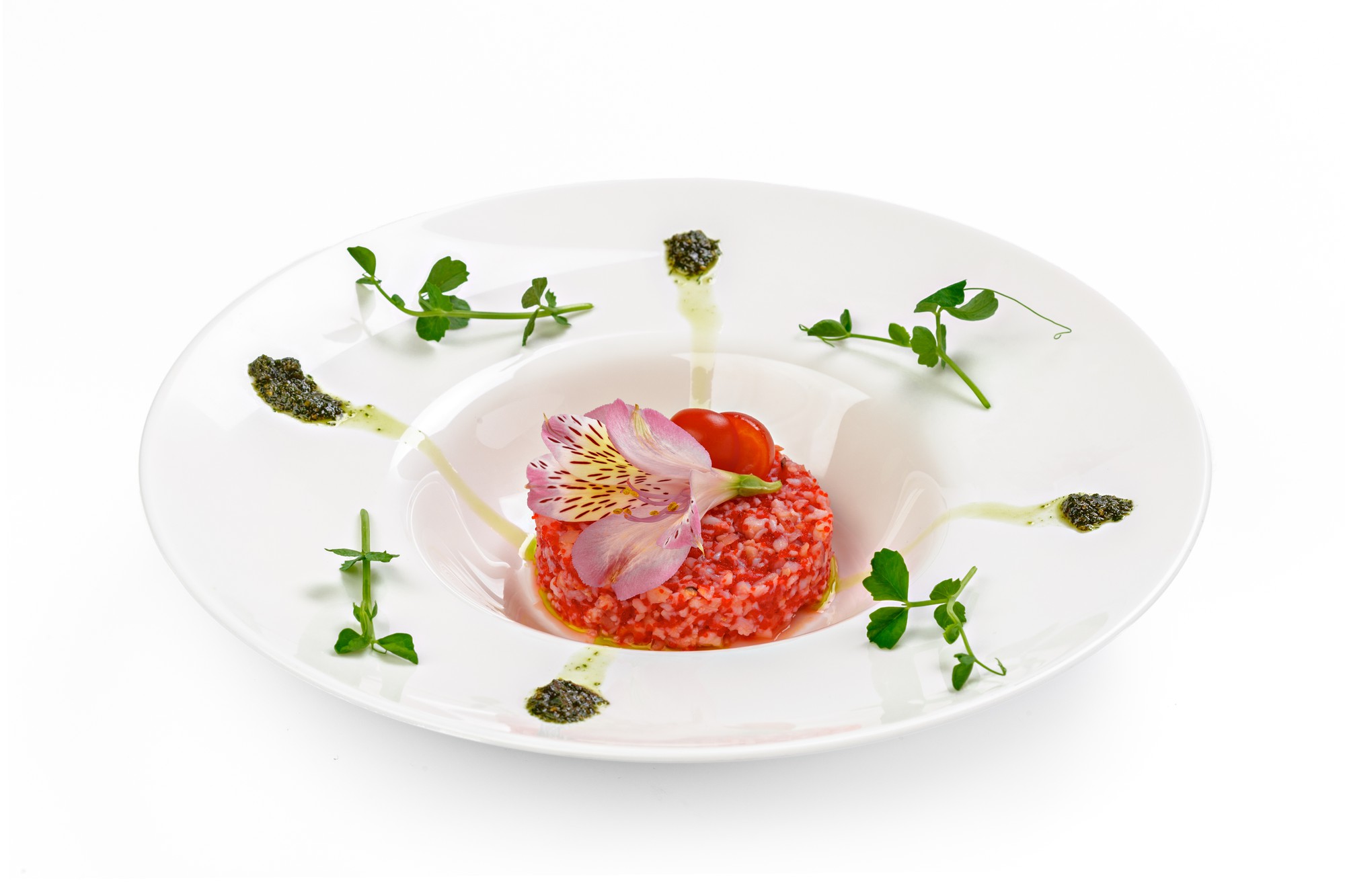Piatto finito con guarnizione delicata
